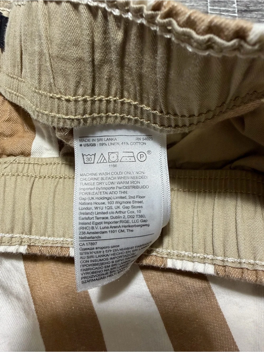 Banana Republic 8 Inch Shorts Linen Blend Striped Drawstring Men’s S Brown